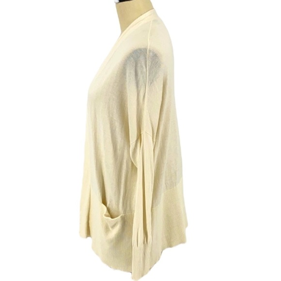 Vince Ivory Open front Cardigan Silk & cashmere minimalist sweater - Picture 3 of 8